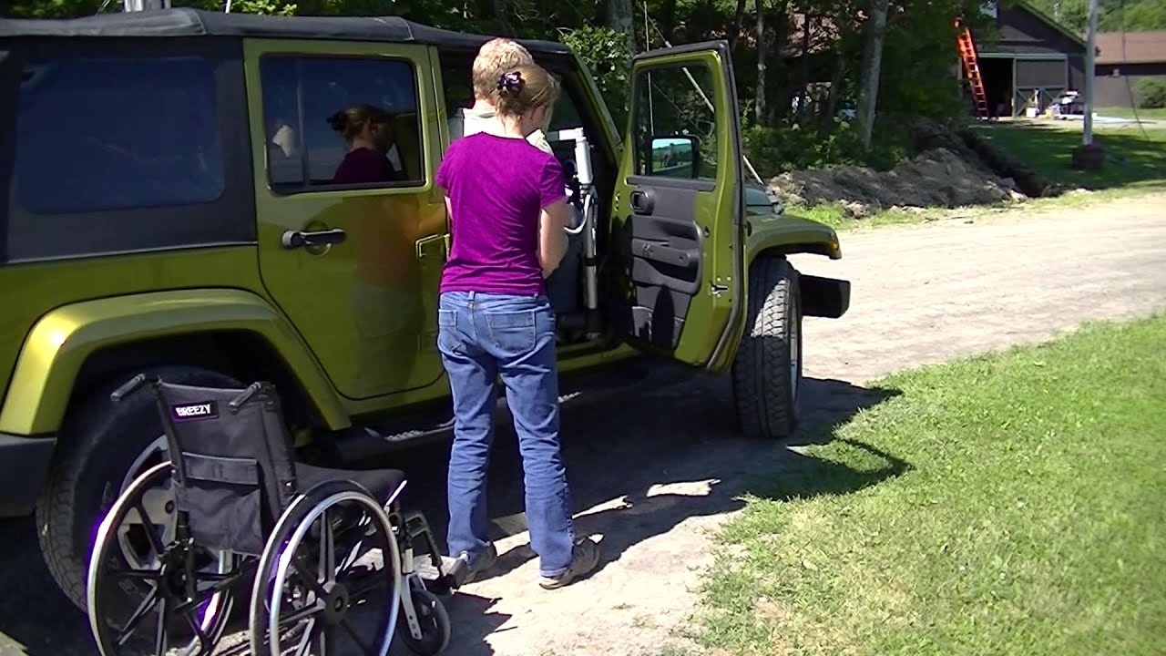 Multi-Lift and Speedy-Bar Disability Patient Transfer Lift into 2008 Jeep  Wrangler Passenger Side - YouTube
