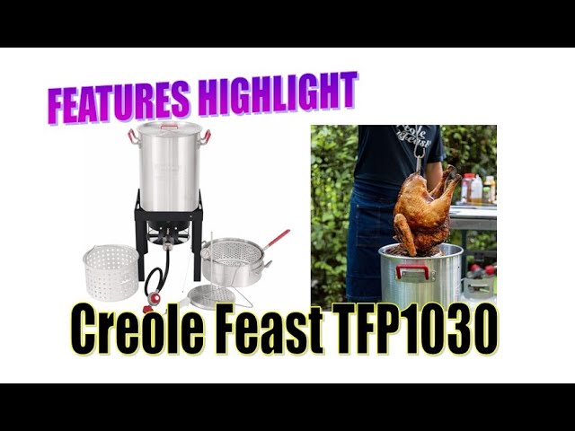 Creole Feast TFP1030 Turkey and Fish Fryer Pot Seafood Boiler Steamer Kit 