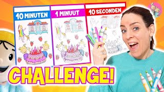 10 MINUTEN, 1 MINUUT & 10 SECONDEN TEKEN CHALLENGE!! *Tekenen Tegen De Klok! ♥DeZoeteZusjes♥