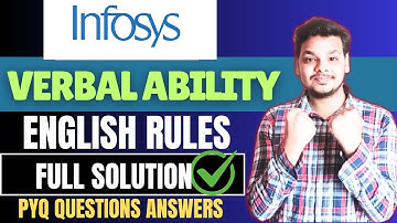 Infosys Verbal Ability Solutions | Infosys Previous Year English , verbal | Infosys Preparation