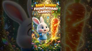 Baby Bunny Finds a Giant Carrot! 🥕🐰 | Cute Animal Story for Kids #Shorts
