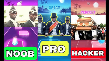 Coffin Dance NOOB vs Coffin Dance PRO vs Coffin Dance HACKER - Tiles Hop EDM Rush
