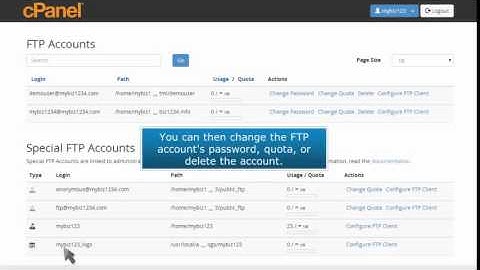 How to create additional FTP accounts in cPanel