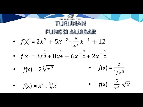 Contoh soal turunan fungsi aljabar