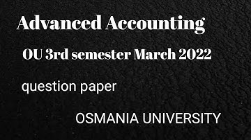 Advanced Accounting 2022 question paper