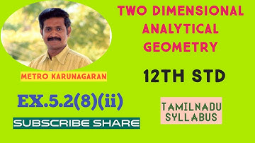12th Std Maths Ex 5.2(8)(ii) Identify the type of conic and find centre foci vertices and directrix