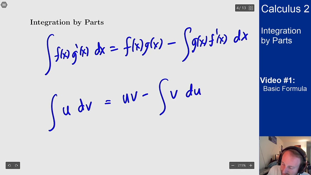 Integration by Parts Video 1 Basic Formula YouTube