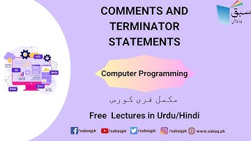 Comments and terminator statements, Computer Science Lecture | Sabaq.pk