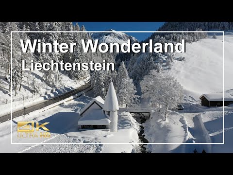 Winter Wonderland Liechtenstein 4K Drone