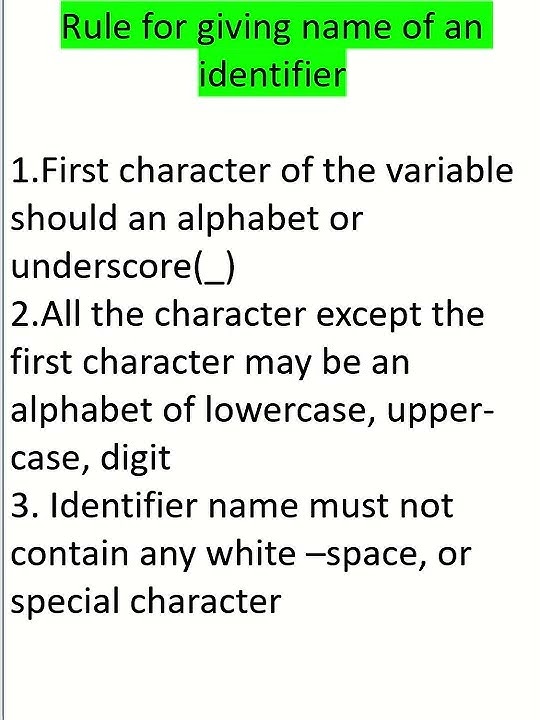 Variable in Python ||Identifiers in Python ||#variable #identifiers # ...
