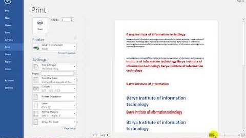 Microsoft Word 2016 in Pashto Lecture 4, File Menu