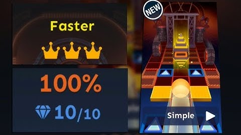 Rolling Sky Level 33 Faster 100% completed with all gems and crowns