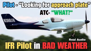 Multiple Diversions & CONFUSION by Single IFR pilot in BAD WEATHER (Real ATC)