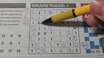 Thursday. Bonus Extra edition. (#5819) Binary01 Sudoku puzzle.  01-19-2023 Extra part 3 of 4