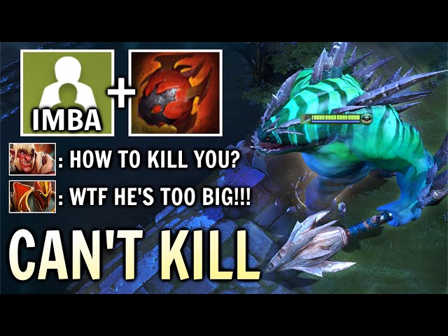 NEW KRILL EATER 7.36 Tidehunter Max AoE Biggest Final Boss Can't Kill vs Troll Late WTF Dota 2 class=