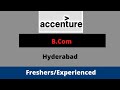 Accenture Recruitment 2021 | B.Com Graduates | Freshers & Experienced | Jobs In Hyderabad