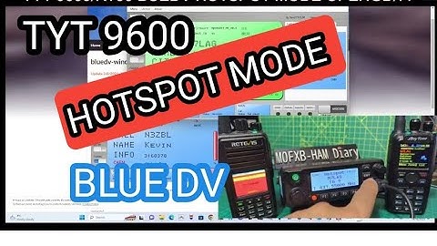 TYT9600 - HOTSPOT MODE USING OpenGD77 & BlueDV