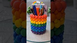 DIY Rainbow pen holder || #shorts#viralvideo #viral #youtubeshorts #craftideas #handmade #penholder