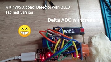 Attiny85 Alcohole detector with MQ-3 gas sensor & 0.91 OLED & touch sensor (edited) 동영상 편집 후