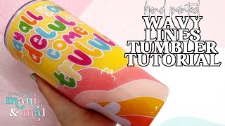 Hand Painted Wavy Lines Tumbler Tutorial