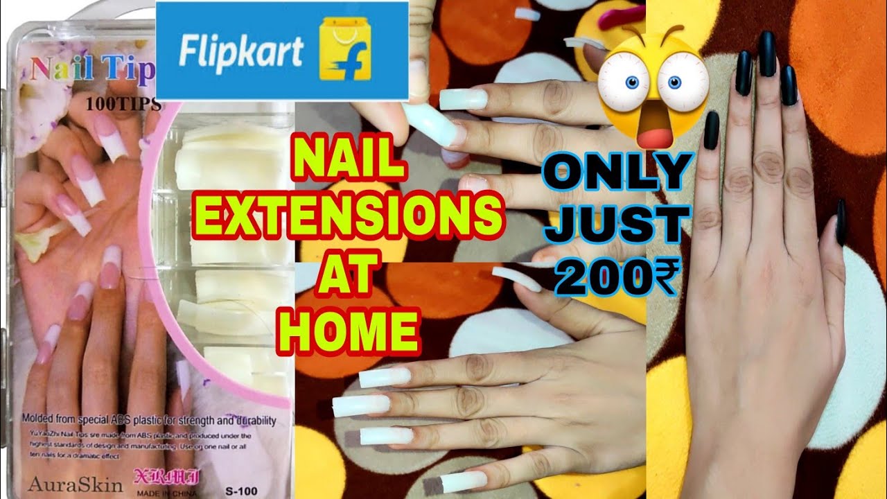 Flipkart Auraskin Fake nails Review& DemoNail Extensions at home only