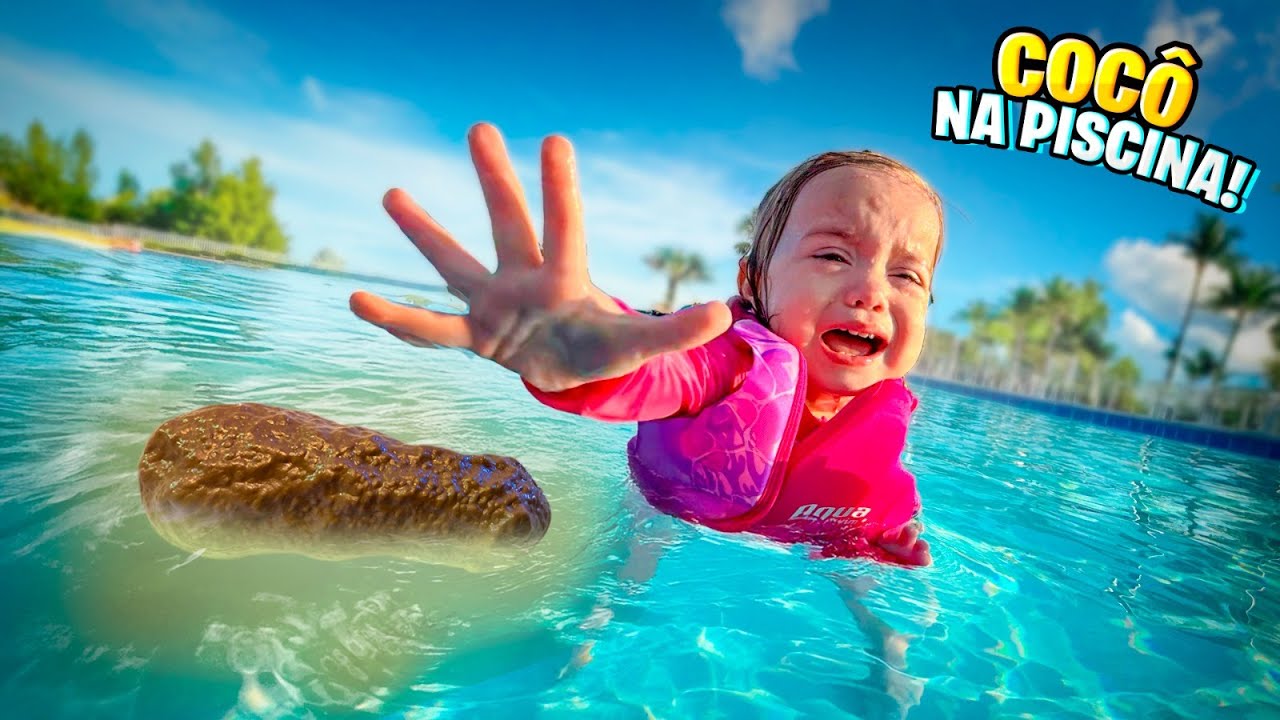 COCÔ na PISCINA na PRIMEIRA AULA de NATAÇÃO da MINHA FILHA HAILEY! Pai Também Vloga