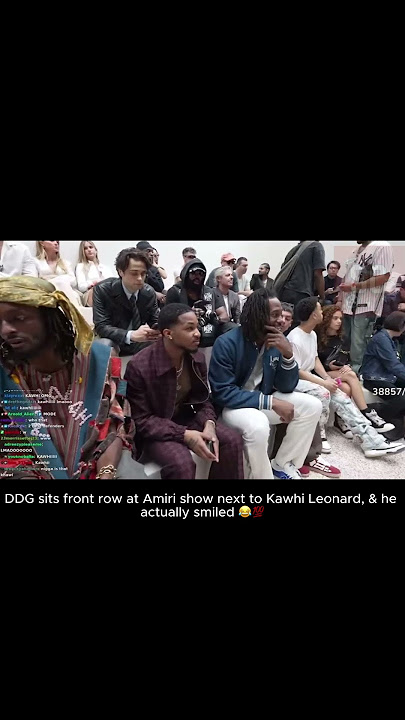 DDG sits front row at Amiri fashion show next to Kawhi Leonard and he actually smiled 😂💯