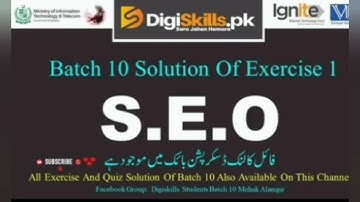 Digiskills S.E.O excercise no 1#batch 10#freelancing#excercise no 1 answers#digiskills assignment