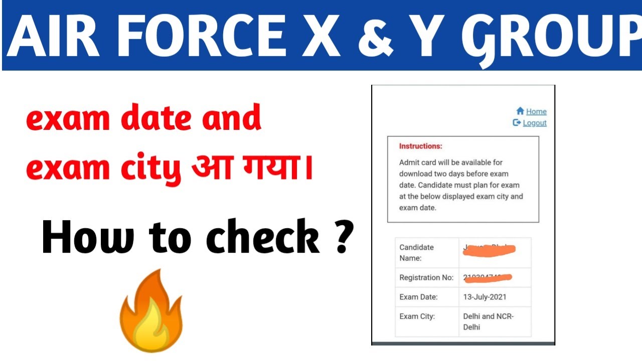 Air force exam date & city 2021 || airforce admit card ||Air force exam date 01/2021 🔥