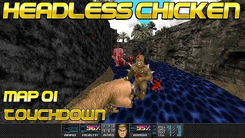 Doom 2: Headless Chicken by Chookum - Map01: Touchdown - UV MAX blind run