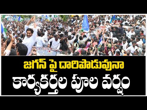 YS Jagan Campaigning : Flower Shower On YS Jagan | జగన్ పై దారిపొడువునా కార్యకర్తల పూల వర్షం | ZEE - ZEE24TELUGUNEWS