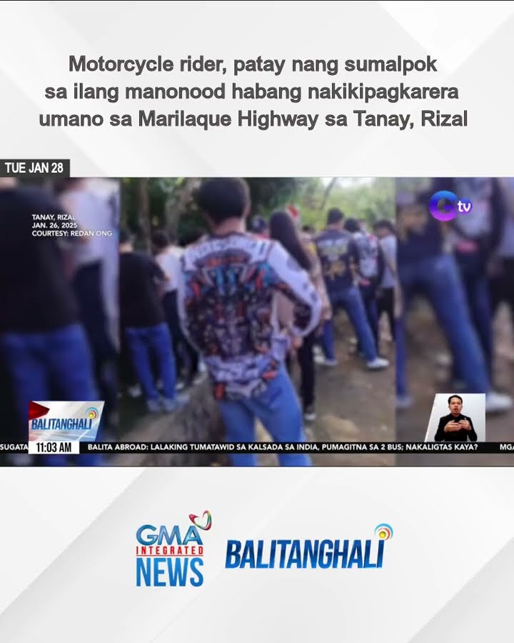 Motorcycle rider, patay nang sumalpok sa ilang manonood habang nakikipagkarera umano | Balitanghali