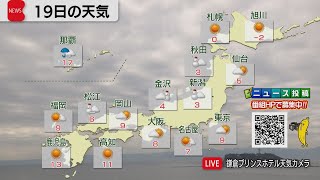 1月19日の天気（2022年1月19日）