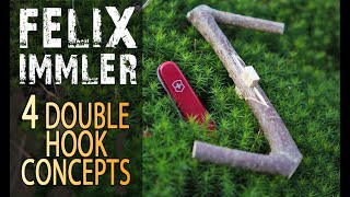 Bushcraft Double Hook - 4 ways to craft a Double Hook / Pot Hook / Utility Hook / Multi Purpose Hook