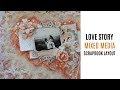 Love Story- Mixed Media Scrapbooking Tutorial- Spanish Subtitles