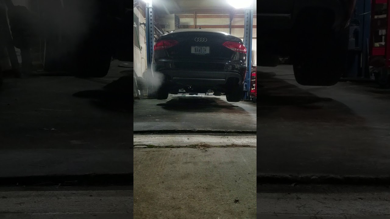 WizardWorks Audi S4 3in titanium single exit exhaust first start and rev