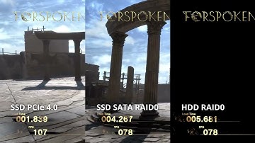 DirectStorage load times comparison test in Forspoken - HDD vs SATA SSD vs NVMe SSD