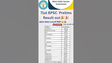 BPSC 71st pre result  pt result out bpsc result #bpsc #result #cutoff  #prelims #pre cutoff #high