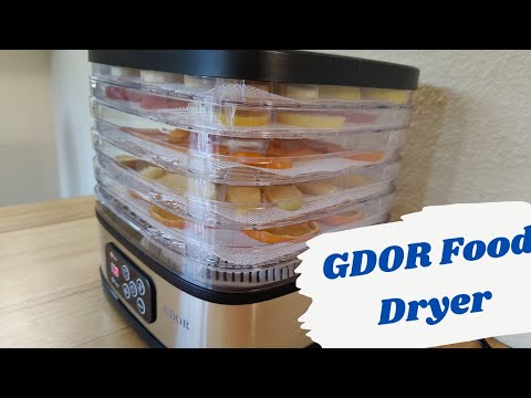 Food Dehydrator Includes Mesh Screen, Fruits Roll Sheet, Recipes, GDOR 5  Trays Dehydrator Machine with Temp Control & 72H Timer & LED Display, for