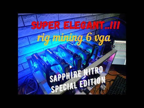 RIG MINING ETHEREUM GANTENG..!!! 6 VGA SAPPHIRE NITRO SPECIAL EDITION RX 580 8GB | SPEED 192 MHS !!!