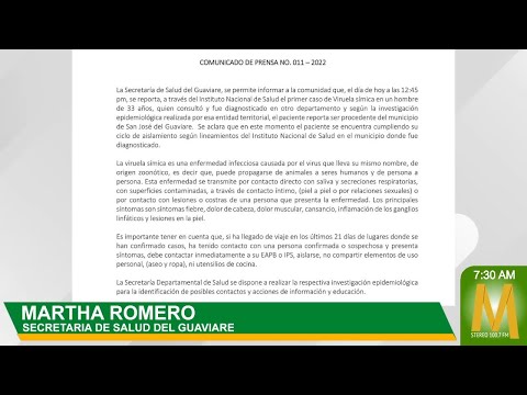 Viruela del mono: Secretaría de Salud del Guaviare reporta el primer caso en San José del Guaviare