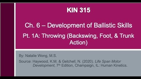 315 S22 - Mod 5, Pt 1A | Developmental Sequence of Overarm Throwing (Backswing, Foot, Trunk Action)