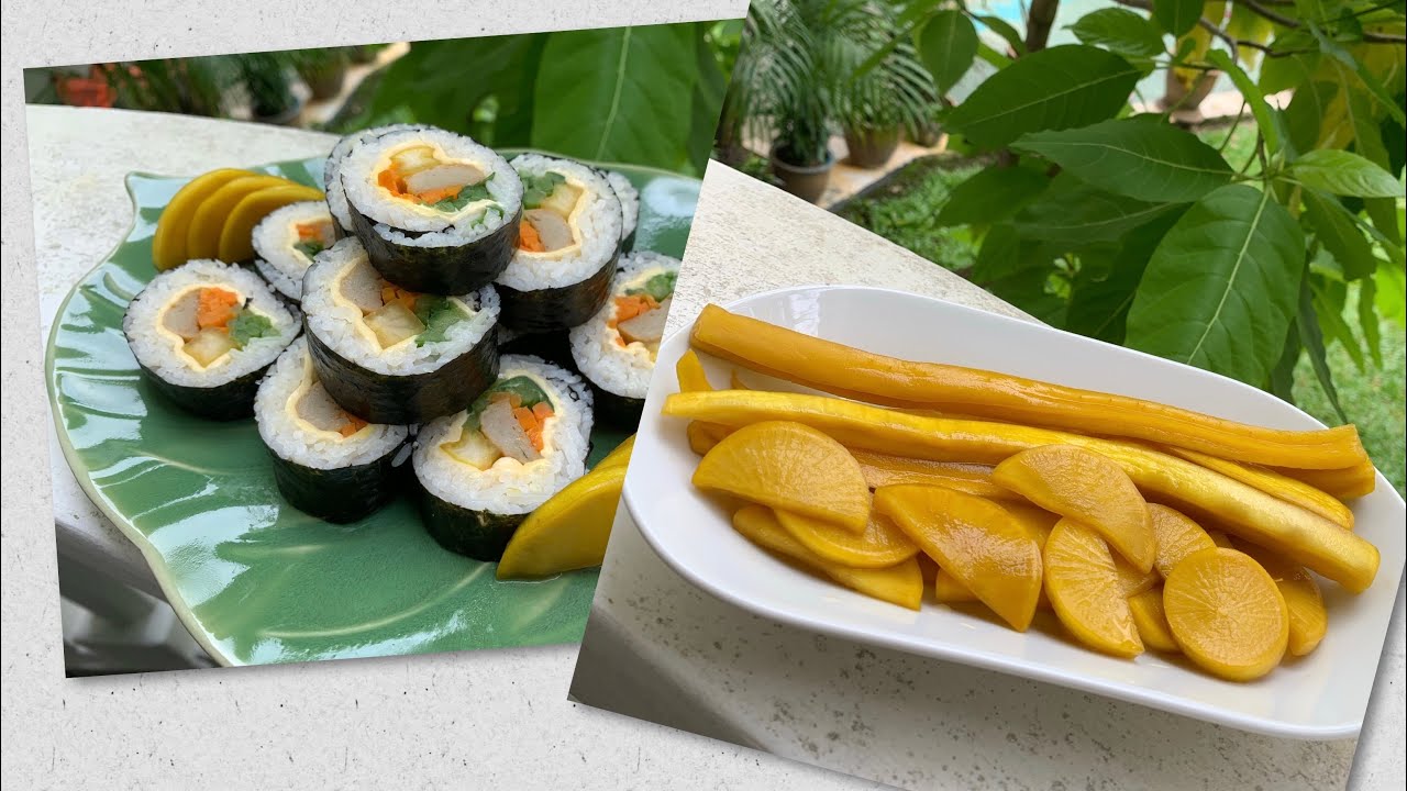 danmuji(radish pickle) & cheese kimbap 