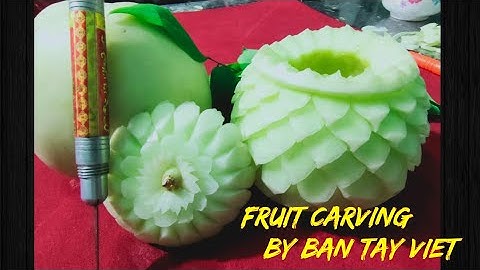 Watermelon /cách tỉa hoa quả//tỉa thố trên trái dưa//fruits carving by ban tay viet