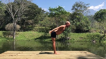 Sun salutation A with handstand