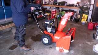 Ariens 921031 (2012) Deluxe ST24LE 24&quot; Snow Blower - First Start, Belt Break-in &amp; Blowing Action!