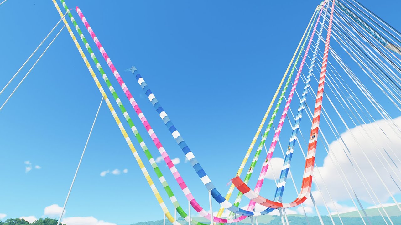 From 20 FT To 1000 FT Ramp Length of Body Slides - Planet Coaster 2