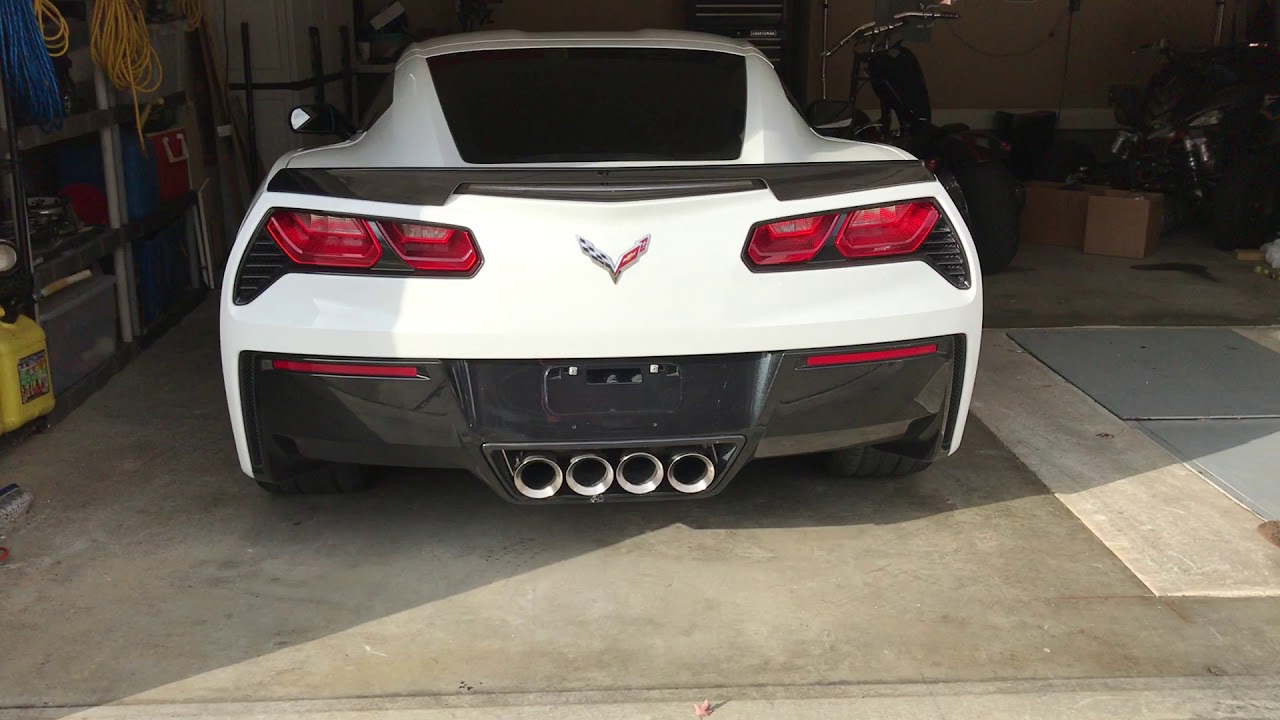 C7 Corvette, LT1, Kooks Long Tubes, off Road X pipe, factory NPP mufflers.