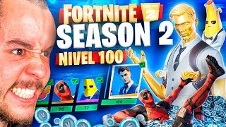 TEMPORADA 2: SKIN NIVEL 100! PASE DE BATALLA TODO COMPRADO FORTNITE 2!! - TheGrefg