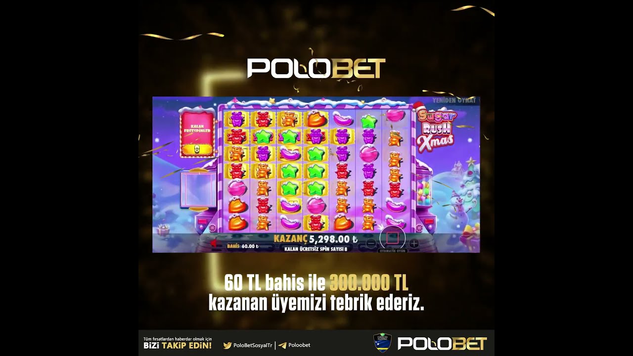 POLOBET - SUGAR RUSH #sugarrush #polobet #slot #casino #freespins